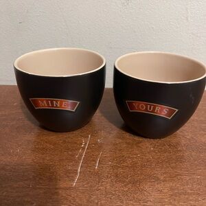 Bailey’s Irish cream, yours and mine ice cream bowls